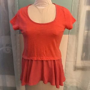 Cotton top rayon bottom T.